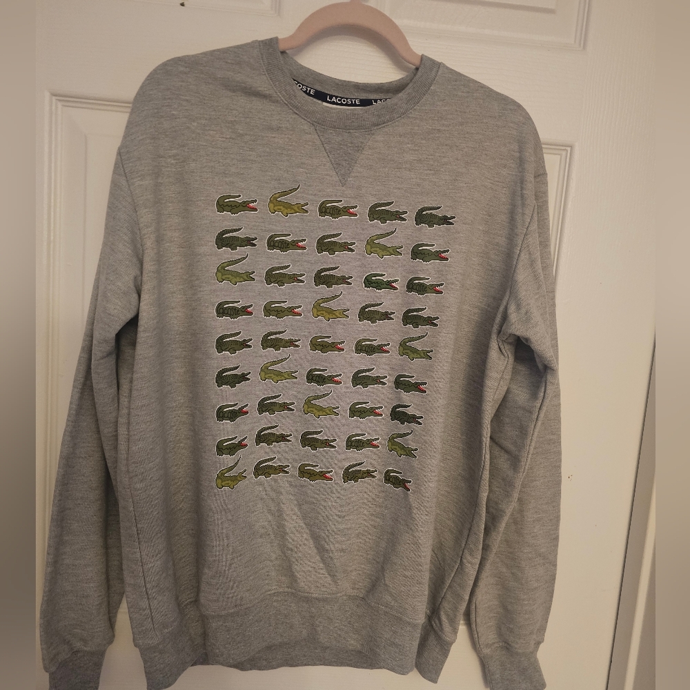 Lacoste Gray Crewneck Sweatshirt Sz XL Classic Fit